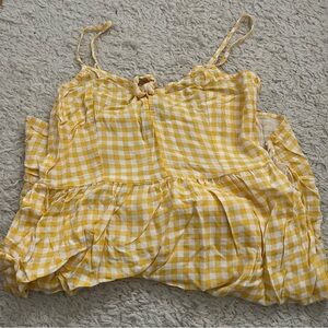 H&M Divide Yellow and White Dress